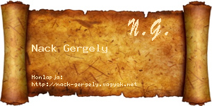 Nack Gergely névjegykártya